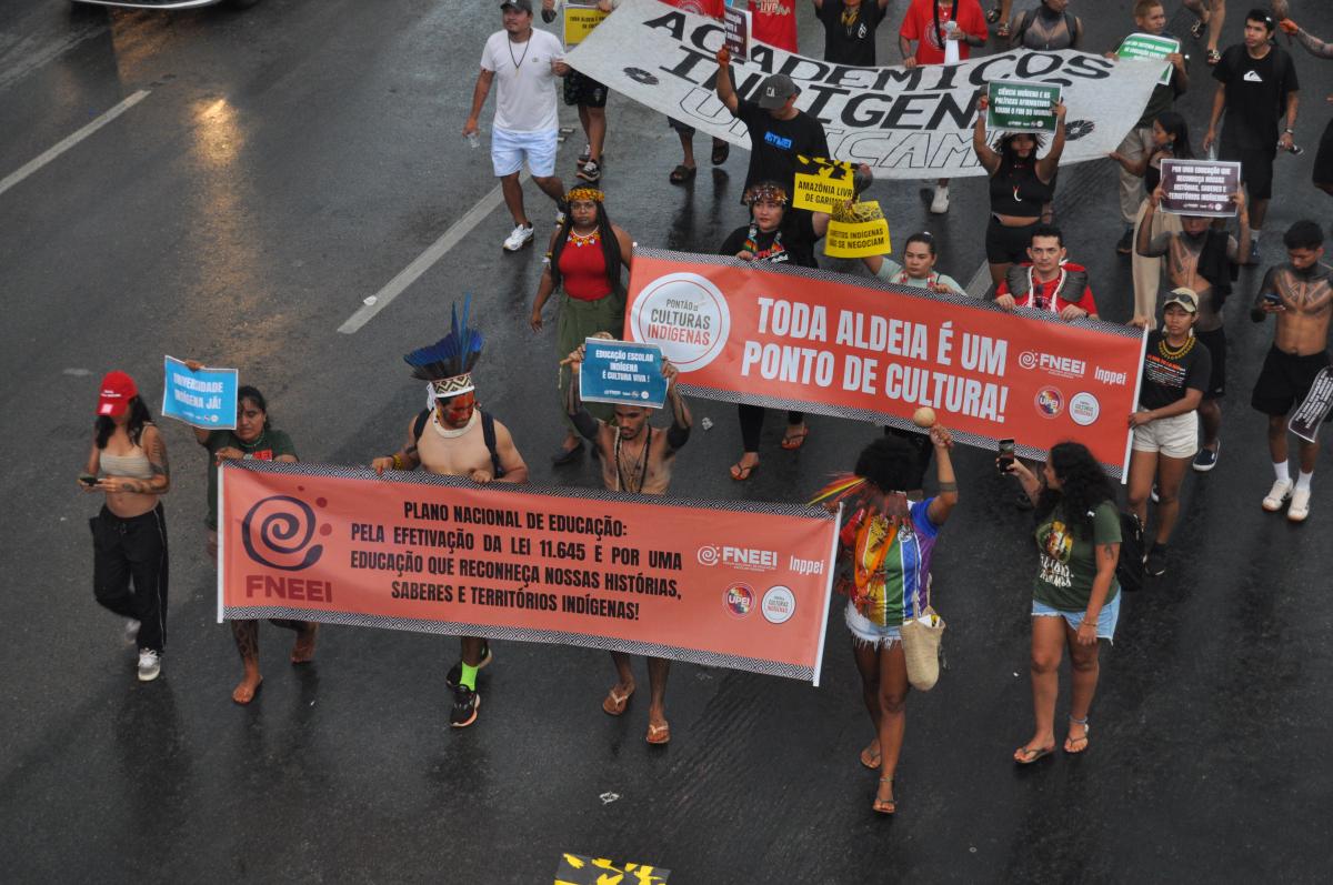Integrantes da Fneei pedem reconhecimento das histórias, saeres e territórios indígenas nos currículos escolares