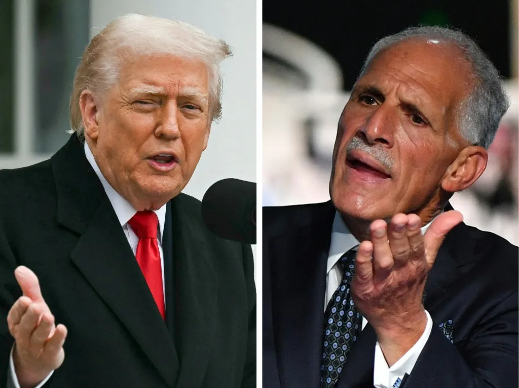 O presidente dos EUA, Donald Trump, em 26 de novembro de 2025, endossou o candidato de direita Nasry Asfura nas próximas eleições presidenciais em Honduras, afirmando que os dois podem trabalhar juntos contra os “narcocomunistas” da região. (Foto de ANDREW CABALLERO-REYNOLDS e Orlando SIERRA / AFP)