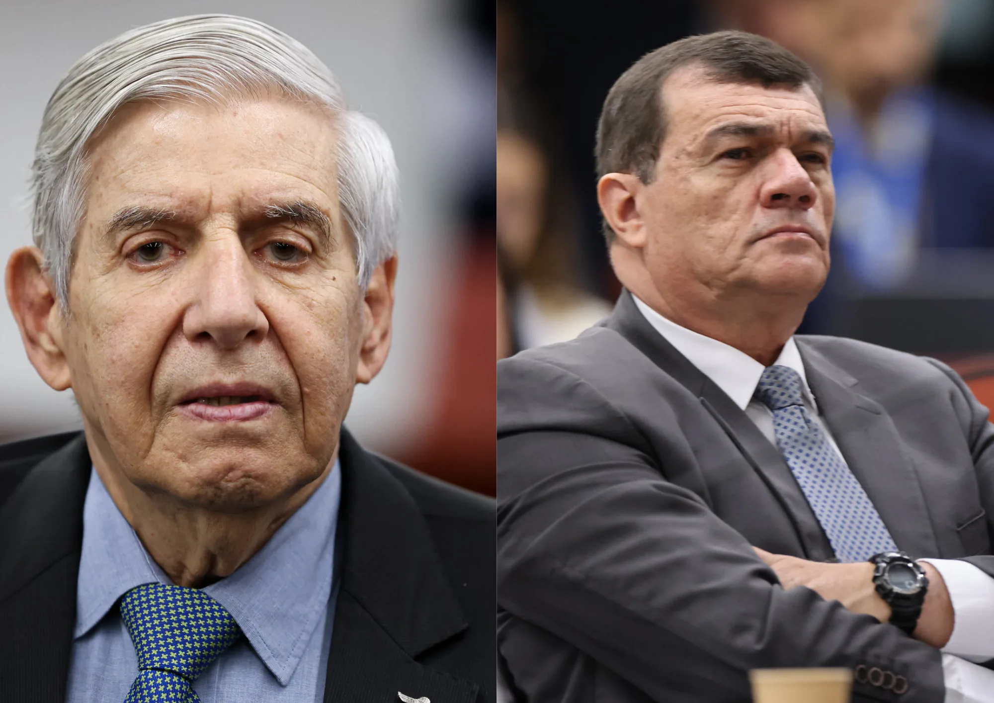 Generais Augusto Heleno (à esquerda) e Paulo Sério Nogueira (à direita).