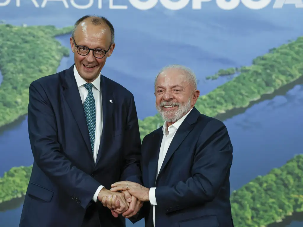Presidente Luiz Inácio Lula da Silva esteve com o primeiro-ministro da Alemanha, Friedrich Merz, no dia 7 de novembro, em Belém (PA), em agenda da Cúpula de Líderes