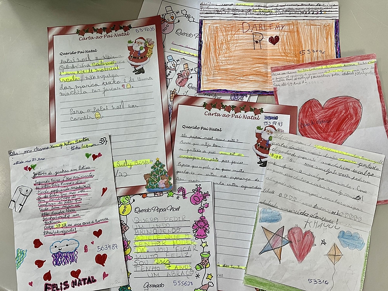 Cartas dos correios para o Papai Noel