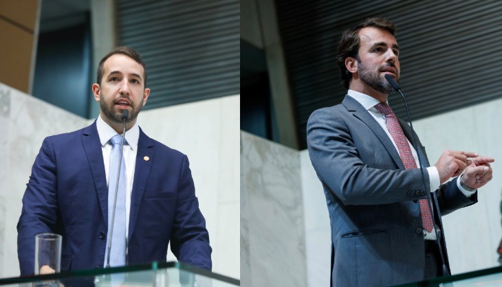 Deputados estaduais Tenente Coimbra e Lucas Bove, ambos do PL