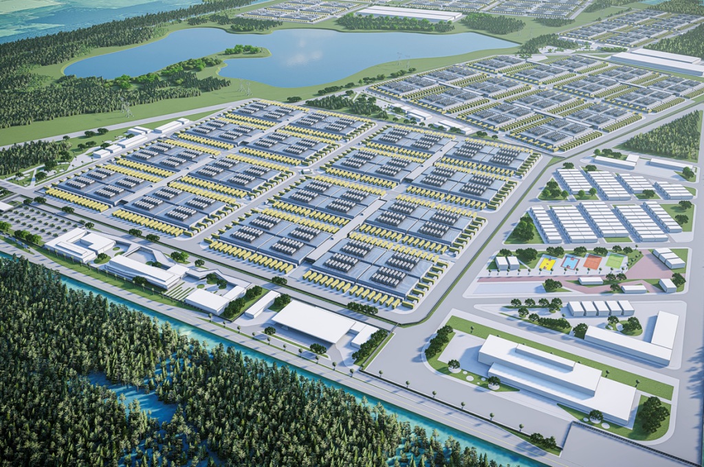 Ilustração do projeto do data center a ser instalado em Eldorado do Sul, na região Metropolitana de Porto Alegre