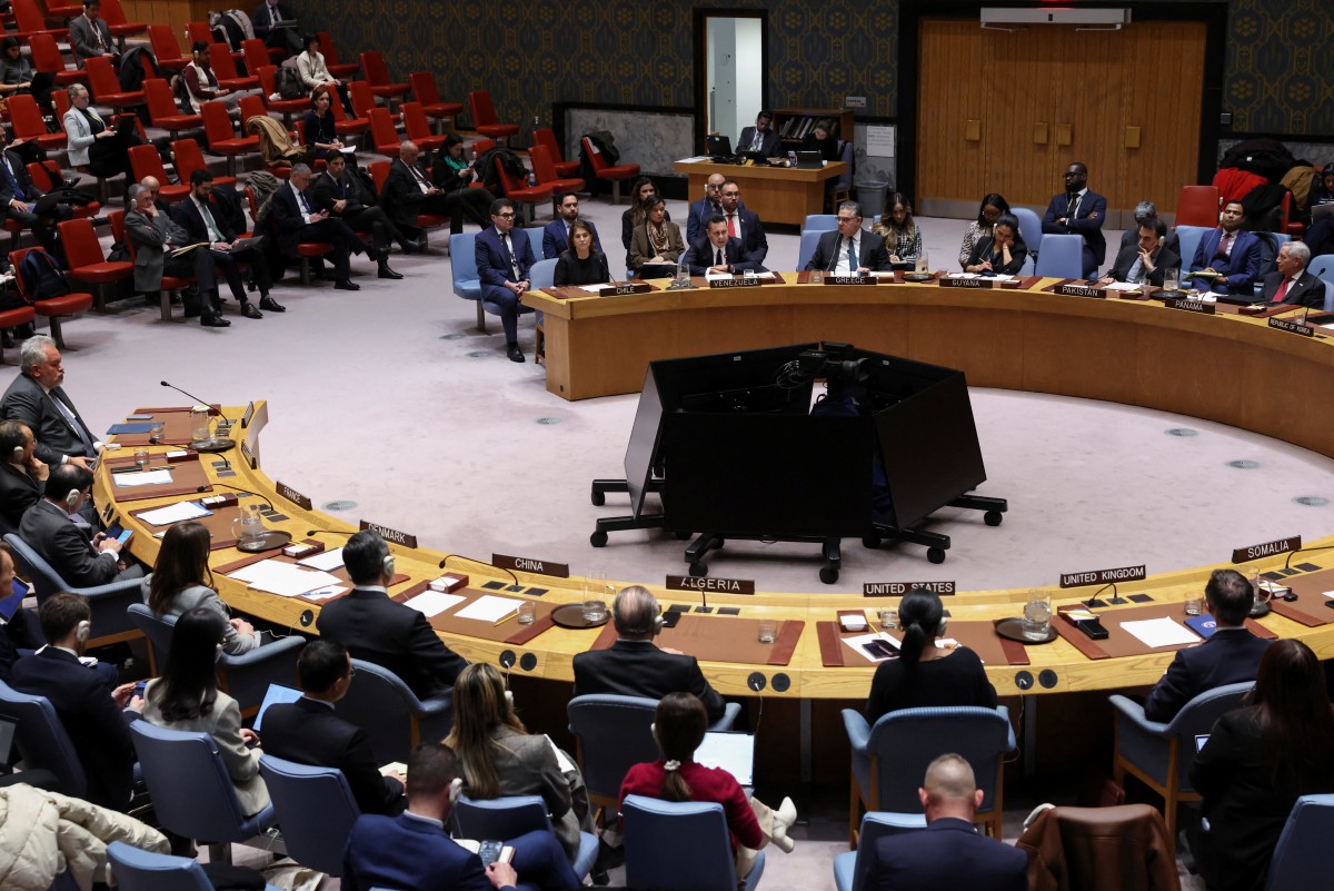 Embaixador da Venezuela na ONU, Samuel Moncada, participa de reunião do Conselho de Segurança da entidade em 23 de dezembro
