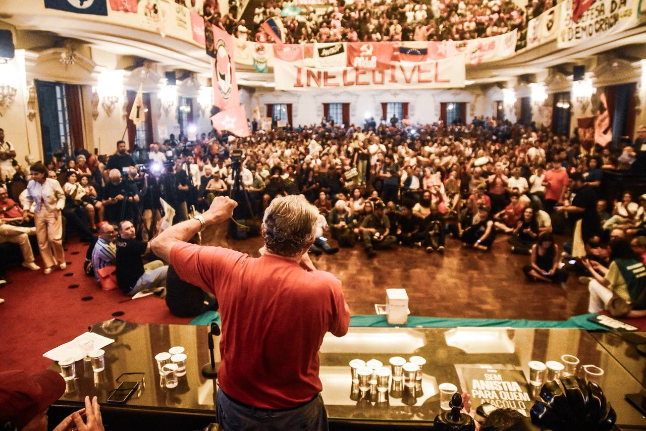 Ato em defesa da democracia e contra o golpismo realizado em 8 de janeiro de 2026 no Largo São Francisco, em São Paulo (SP)