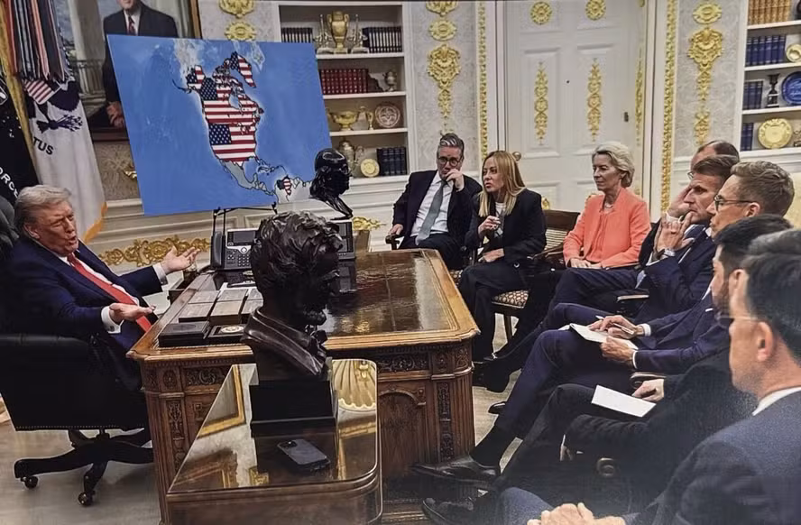 Trump publica imagem com Groenlândia, Canadá e Venezuela anexados aos EUA