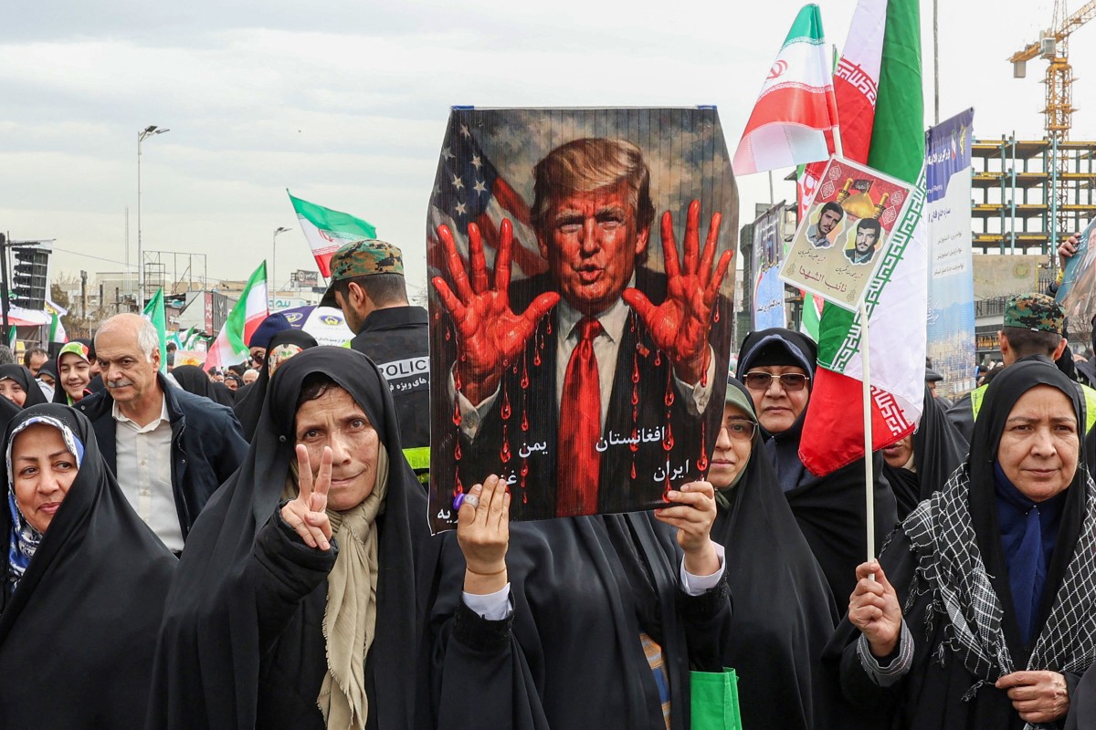 Iranian women on the celebrations for the 47th anniversary of the Iranian Revolution