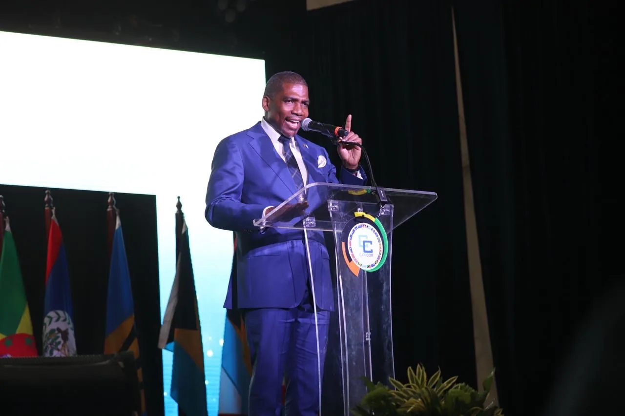 primeiro-ministro de São Cristóvão e Nevis e presidente em exercício da CARICOM, Terrance Drew