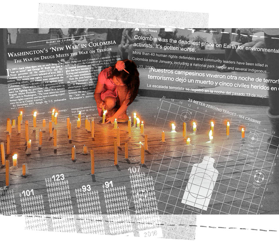 Fotografia (PUPSOC), Popayán, Cauca (2020): tributo às vítimas da repressão policial police repression in the 2019 uprising.