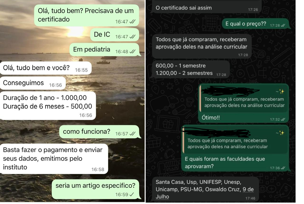 Parte das conversas da reportagem com a empresa