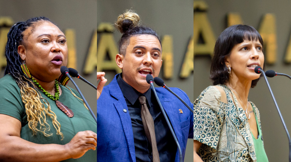 Grazi Oliveira (Psol), Erick Dênil (PCdoB) e Juliana de Souza (PT) são os novos líderes dos partidos de oposição na Câmara de Vereadores de Porto Alegre