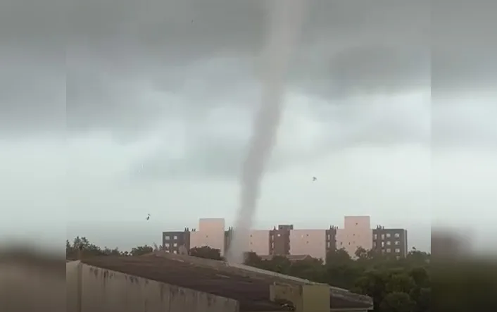 Tornado foi registrado em Pelotas (RS) no dia 12 de fevereiro
