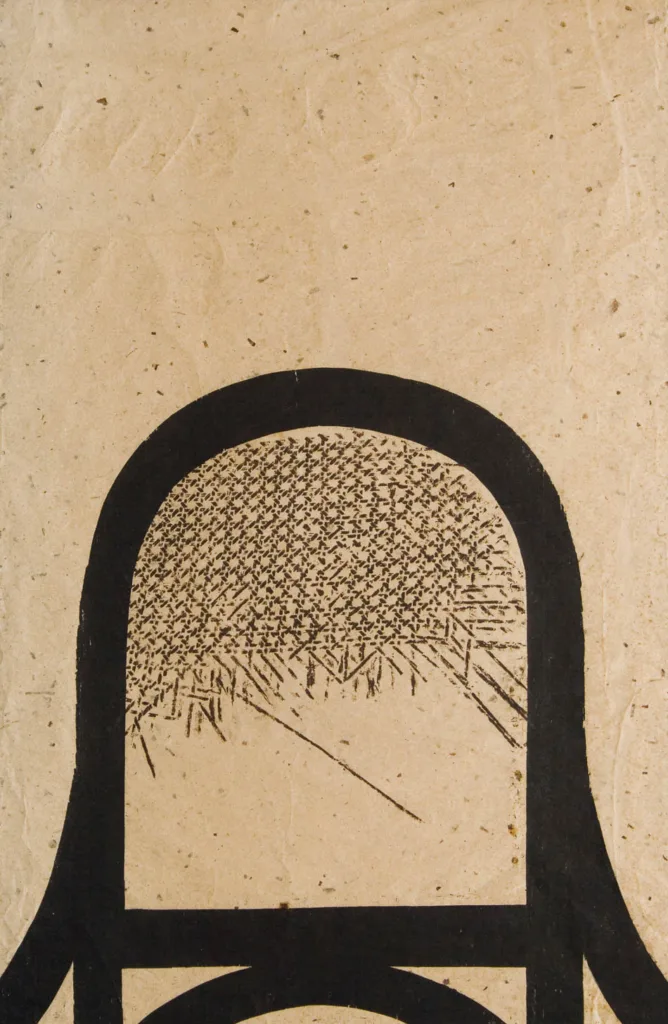 Antonio Martorell (Porto Rico), Cadeira, s.d., edição desconhecida. Xilogravura. 100 x 62 cm.