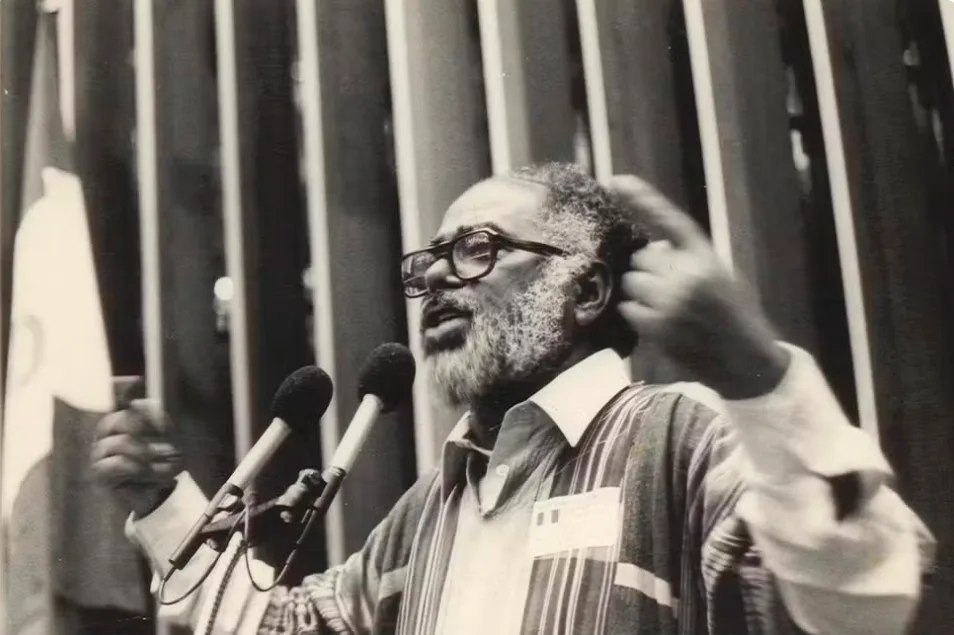 Abdias Nascimento na Câmara dos Deputados, em Brasília.