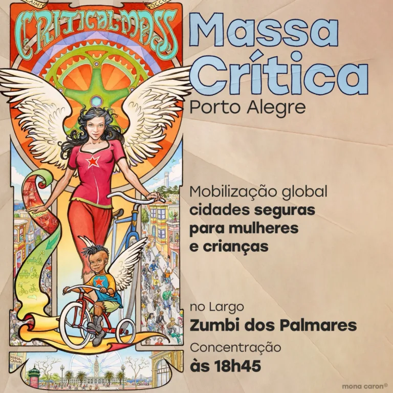 Massa Crítica de março ocupa as ruas de Porto Alegre pelo direito das mulheres à cidade