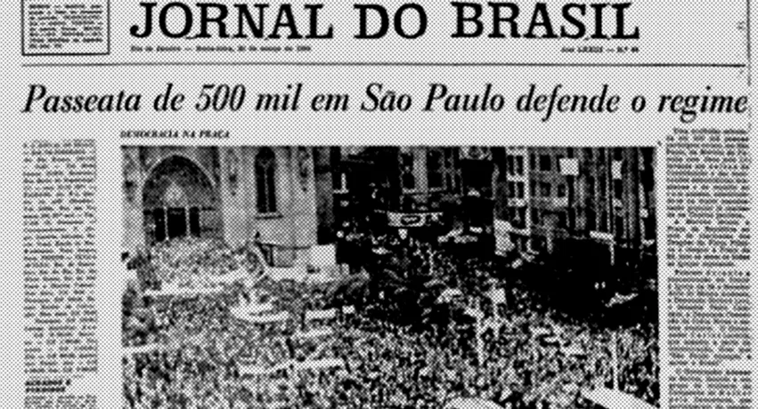 Manchete do Jornal do Brasil sobre marcha em São Paulo