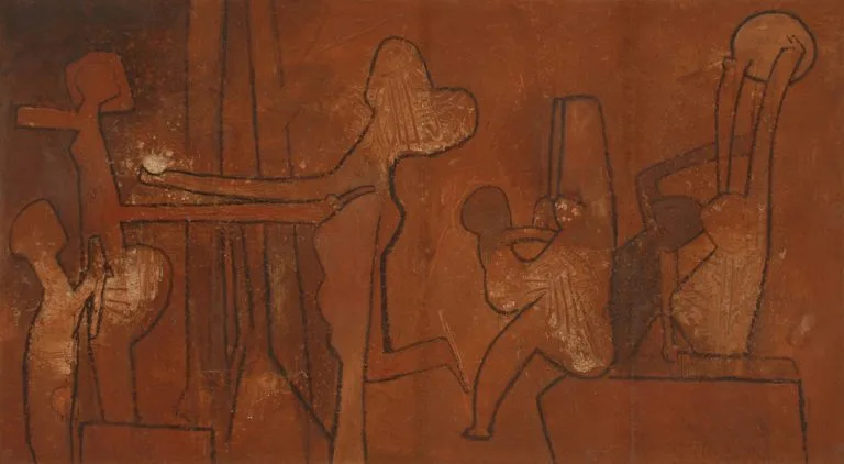 Roberto Matta (Chile), Cuba é a capital, 1963. Solo e gesso sobre Masonite (mural), 188 x 340 cm. Localizado na entrada da Casa de las Américas.