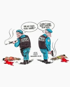 Hipocrisia, charge de Carlos Latuff para o Brasil de Fato