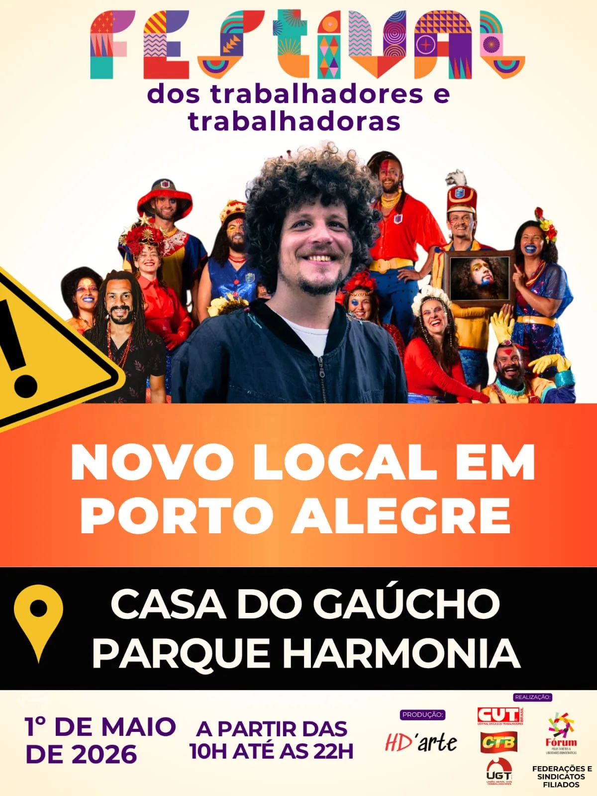 Festival do Trabalhador e da Trabalhadora ocorrerá na Casa do Gaúcho e terá entrada gratuita