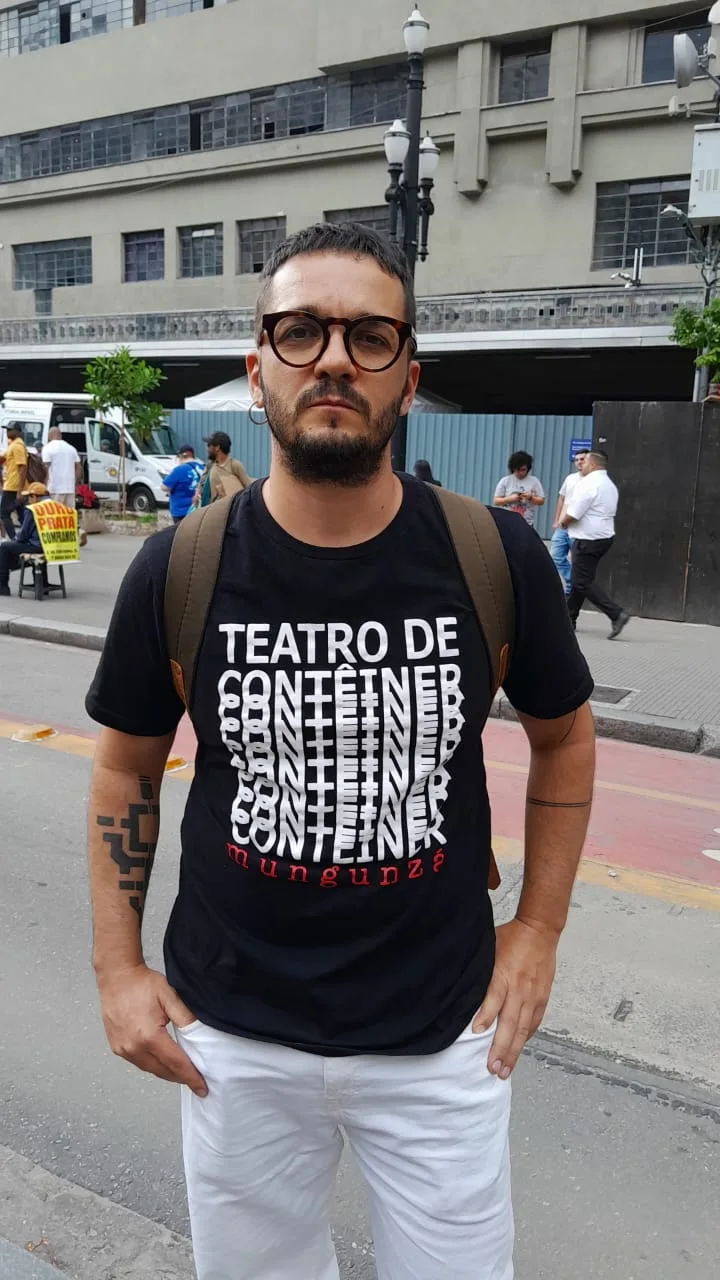 Marcos Felipe, um dos fundadores do Teatro de Contêiner. Créditos: Beatriz Drague Ramos/Brasil de Fato