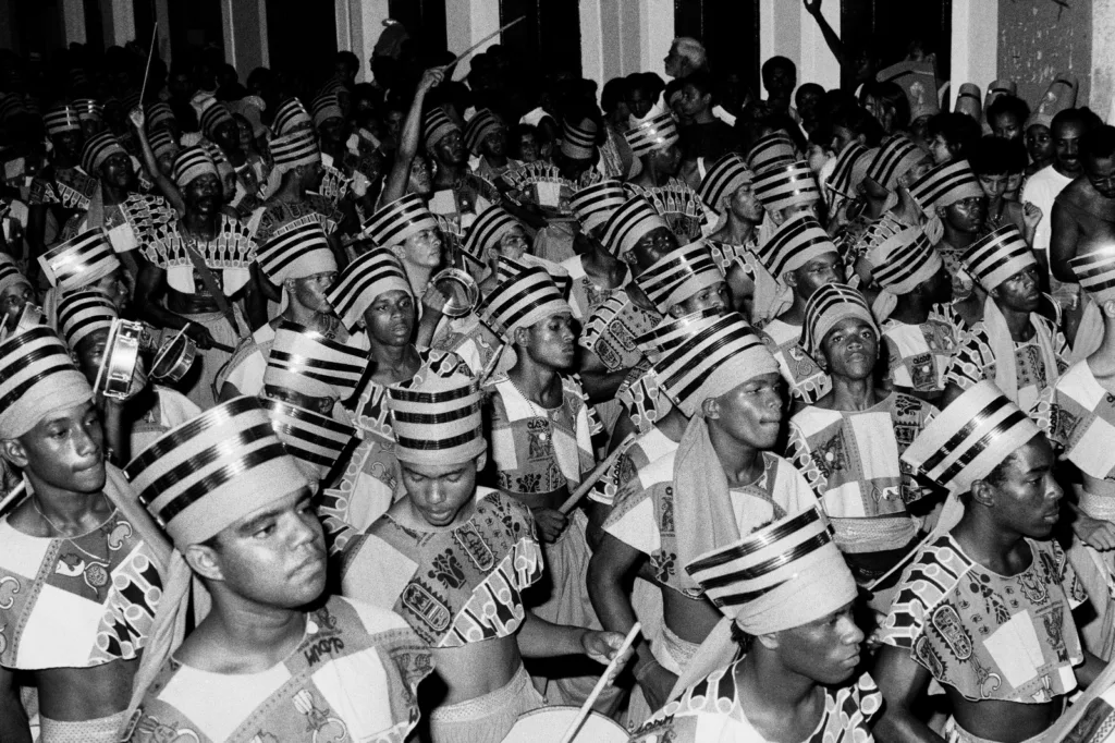 Fotografia do Bloco Olodum, em Salvador, Bahia, em1987