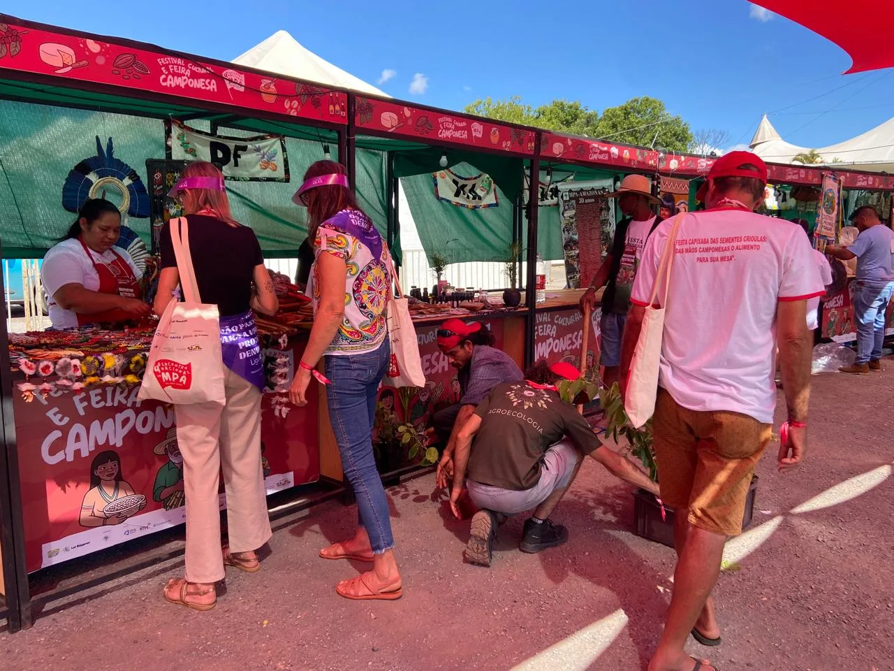 Barracas reúne alimentos, artesanato e mudas trazidas por agricultores de diferentes regiões do país.
