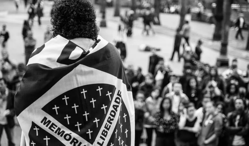 Mãs de Maio em protesto no centro de SP em 2015, marcando 9 anos dos Crimes de Maio | Foto: Rafael Bonifácio