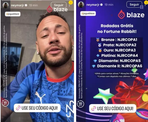 Atacante do Santos, Neymar Jr. divulga bet logo após sua convocação para a Copa do Mundo.