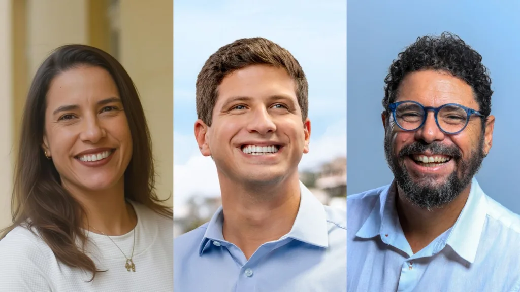 A governadora Raquel Lyra (PSD), o ex-prefeito João Campos (PSB) e o ex-vereador Ivan Moraes (Psol) são pré-candidatos ao governo de Pernambuco