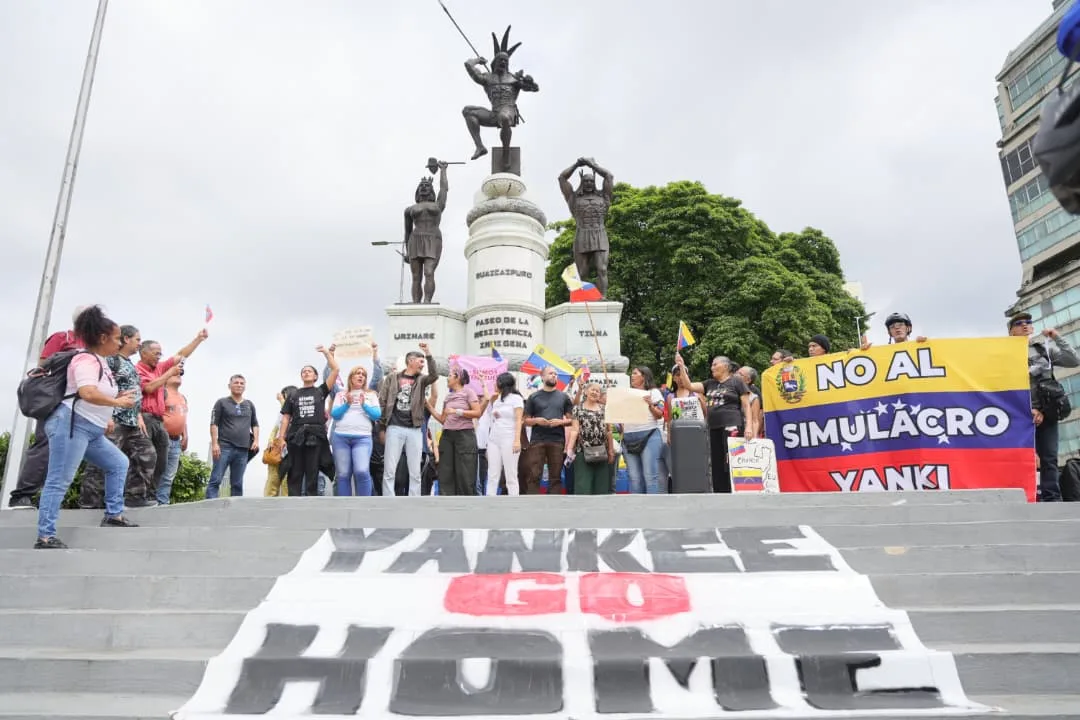 Manifestantes em Caracas denunciaram tentativa de intimidação pelos EUA
