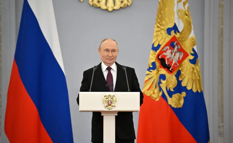 Presidente russo, Vladimir Putin, comentou os ataques ucranianos de 18 de junho a Moscou pela primeira vez durante um discurso no Kremlin, em 23 de junho de 2026