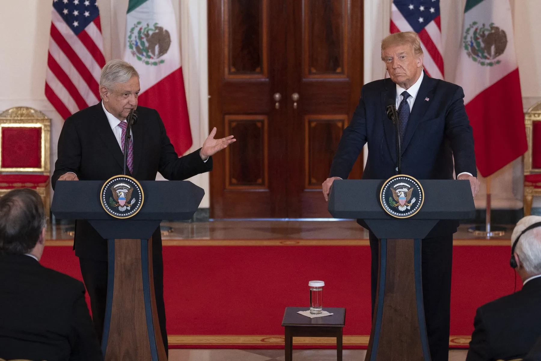 Donald Trump e Andrés Manuel López Obrador durante encontro na Casa Branca, em Washington (EUA), em julho de 2020
