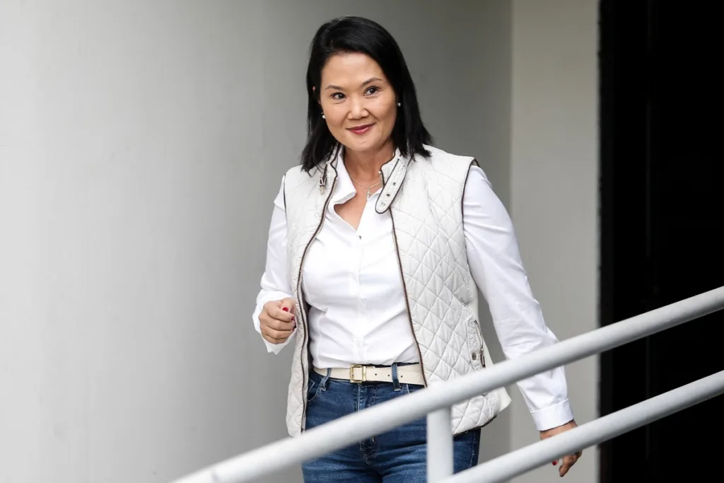 A candidata à presidência do Peru pelo partido Força Popular, Keiko Fujimori