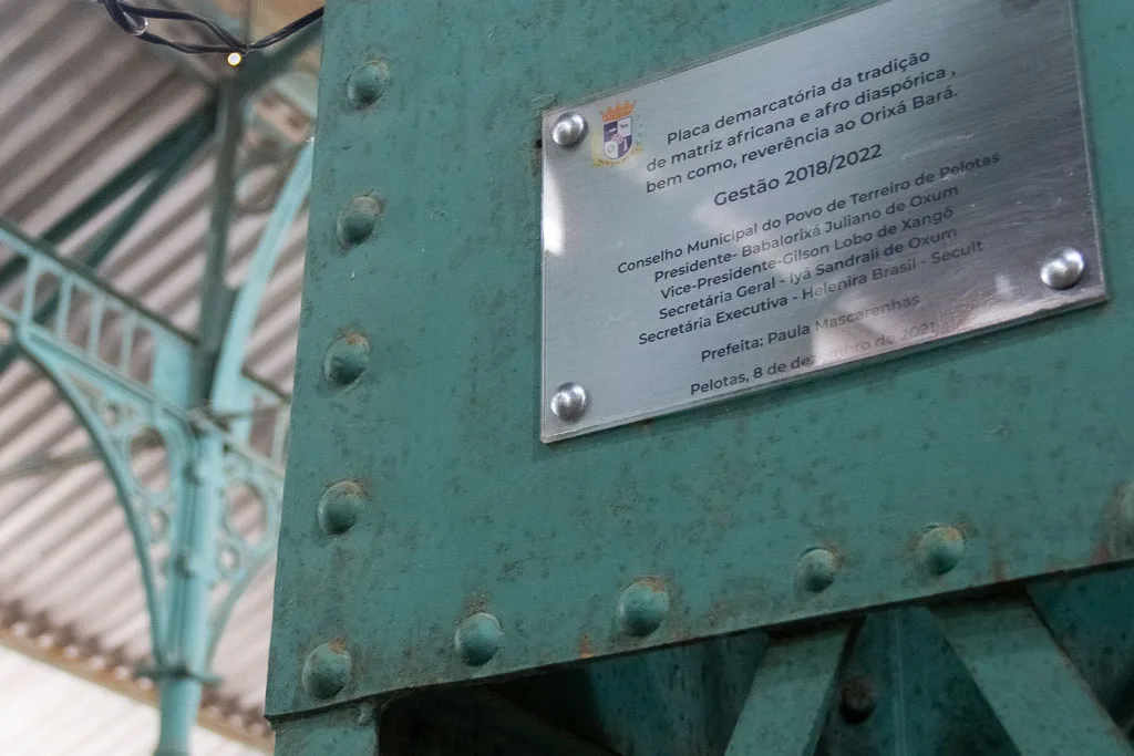 Placa demarcatória do Bará, no Mercado Central