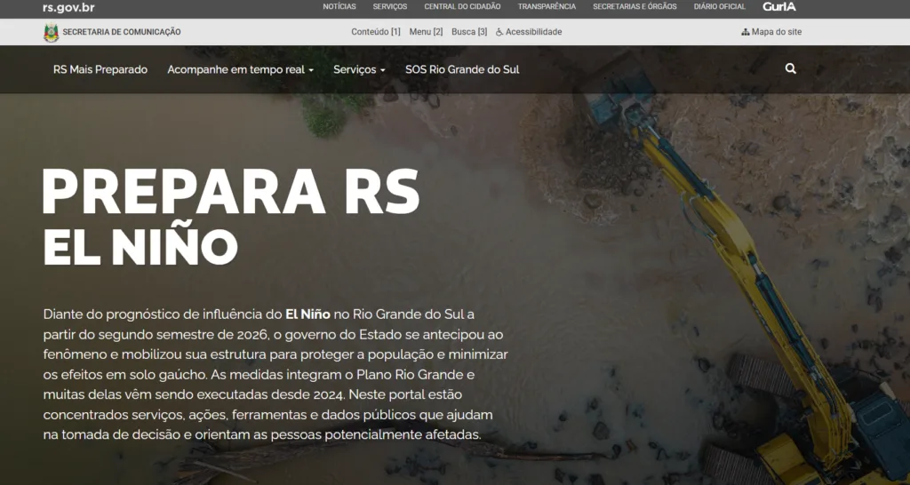 Governo estadual lançou a plataforma Prepara RS, que orienta os municípios na adoção de medidas preventivas