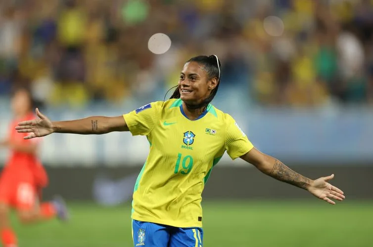 fifa series, seleção feminina Tainá Maranhão comemora gol em partida da Fifa Series - Lívia Villas Boas/CBF/Direitos Reservados