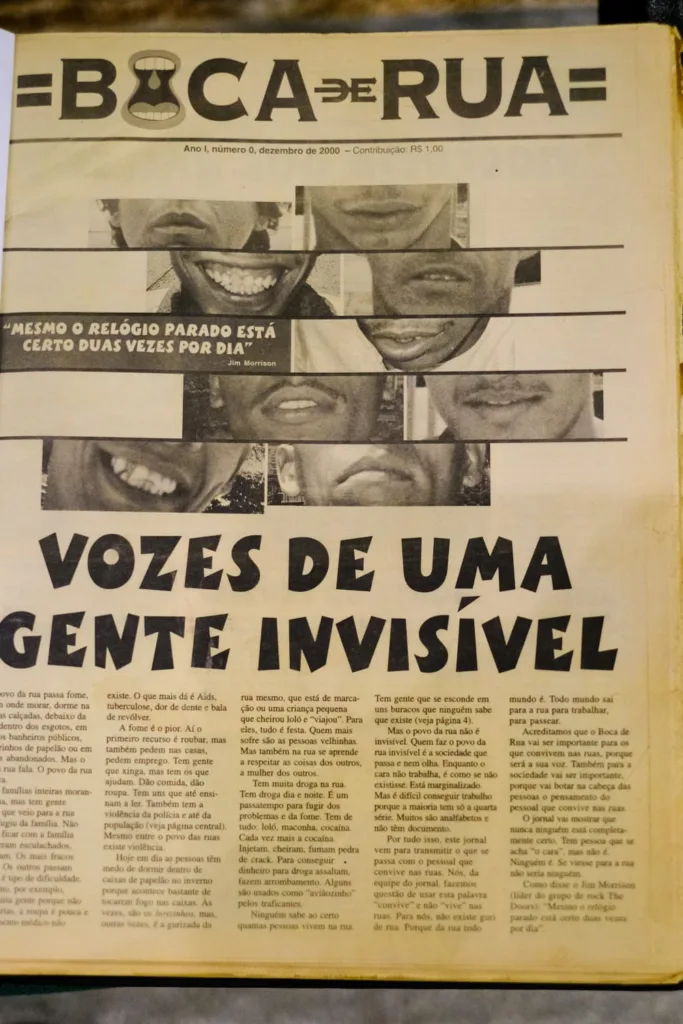 O primeiro projeto da Alice, o Boca de Rua começou na Praça do Rosário, chamada por eles de Praça do Cachorrinho