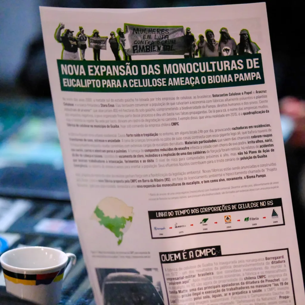 A ATBR está atuando fortemente contra a proposta da fábrica de Celulose chilena CMPC (Compañía Manufacturera de Papeles y Cartones) em Barra do Ribeiro