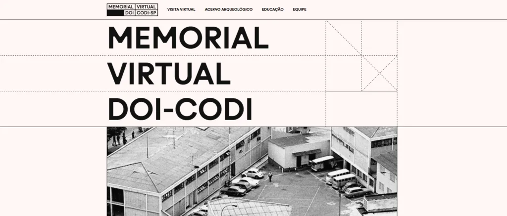 Página inicial da plataforma virtual do memorial