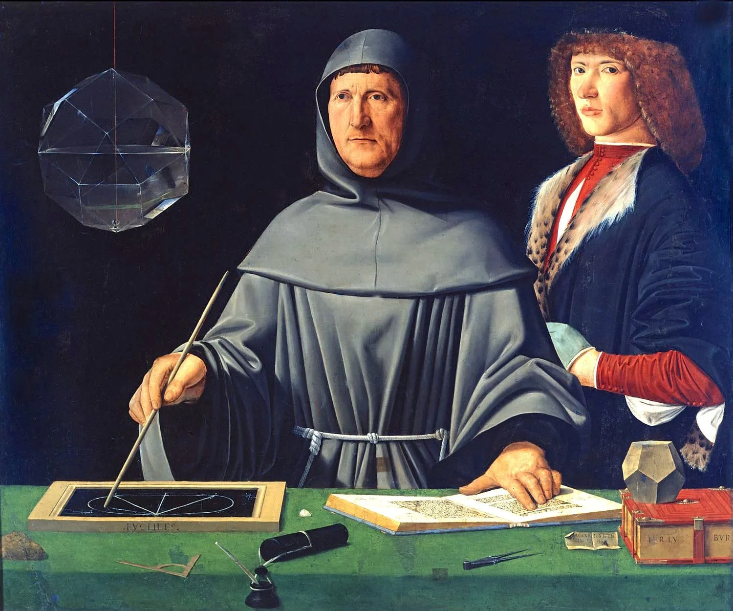 Pintura mostra o frade Luca Pacioli