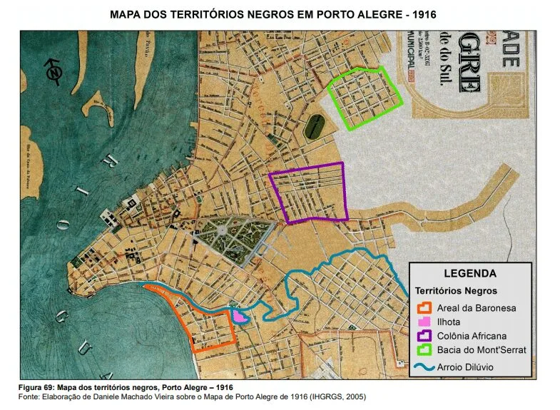 Territórios negros de Porto Alegre em 1916