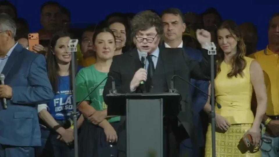 javier milei presidente argentino em convenção do PL no brasil
