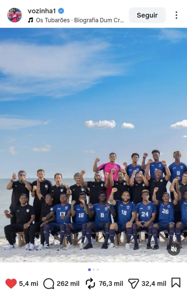 Post mais recente de Vozinha, feito antes do jogo contra a Argentina, tem mais de 5 milhões de curtidas