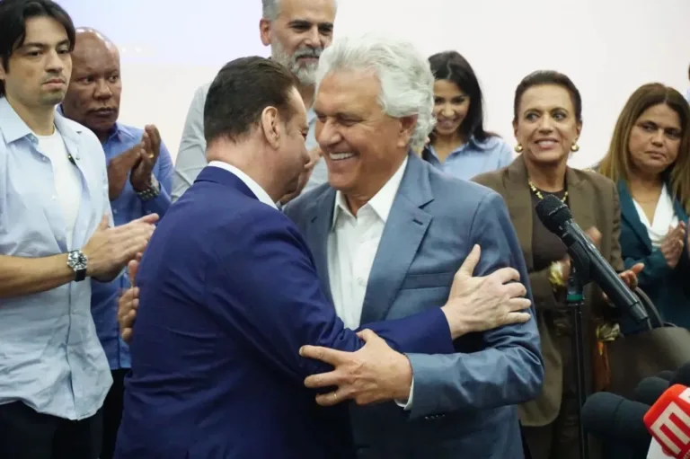 O ex-governador de Goiás Ronaldo Caiado e o presidente nacional do PSD Gilberto Kassab