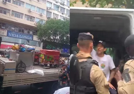 Mercadorias foram apreendidas e trabalhador foi detido na operação desta manhã (23) em Copacabana