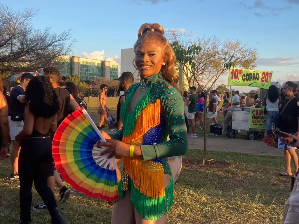 Ruth Venceremos durante a 27ª Parada do Orgulho LGBT+ de Brasília.