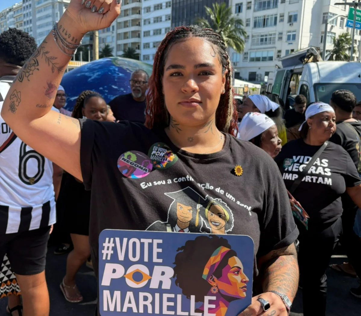 Luyara Franco na Marcha das Mulheres Negras do Rio de Janeiro 2026