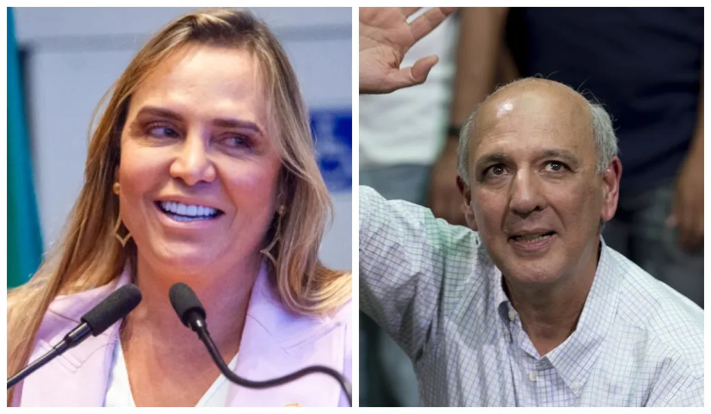 Os candidatos Celina Leão e José Arruda.