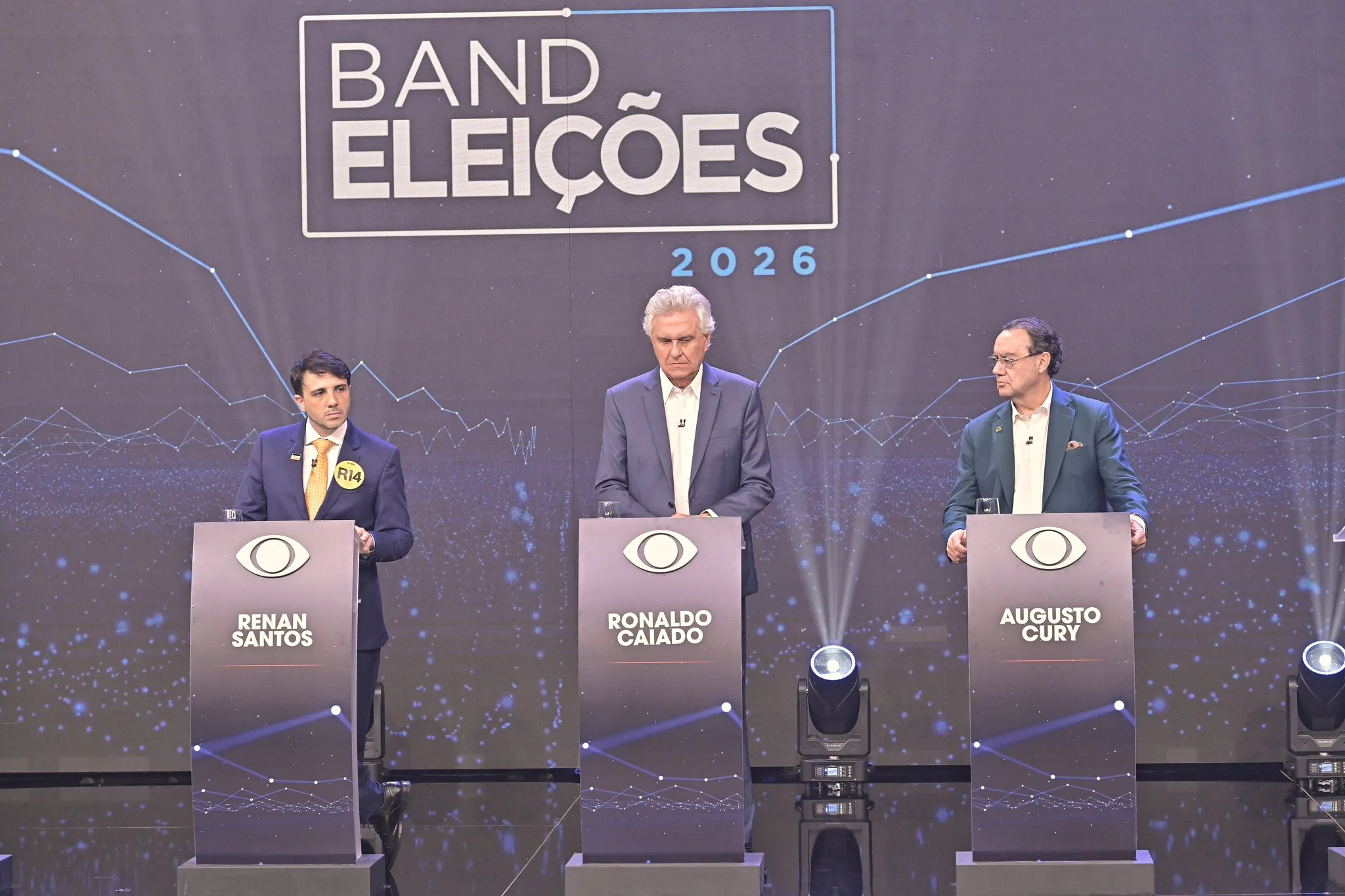 Renan Santos, Ronaldo Caiado e Augusto Cury foram os únicos presidenciáveis no debate da Band