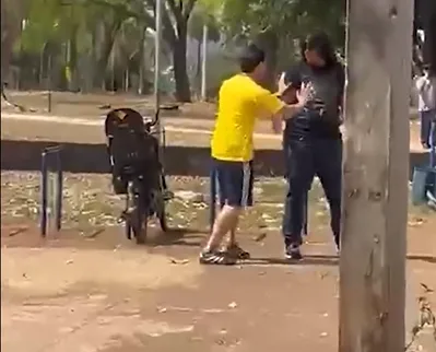 Wilker Leão durante episódio com estudante no campus Darcy Ribeiro da Universidade de Brasília, nesta quarta-feira (26)